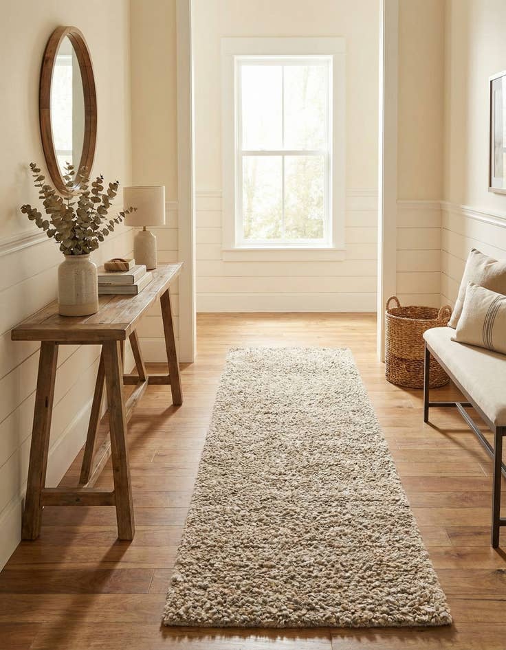 Detail image of  2' 7 x 12'  Hand Woven Haka Deluxe Shag Runner Rug