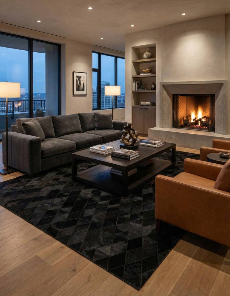 Detail image of 5' 1 x 7' 11 Cowhide Stocks Rug