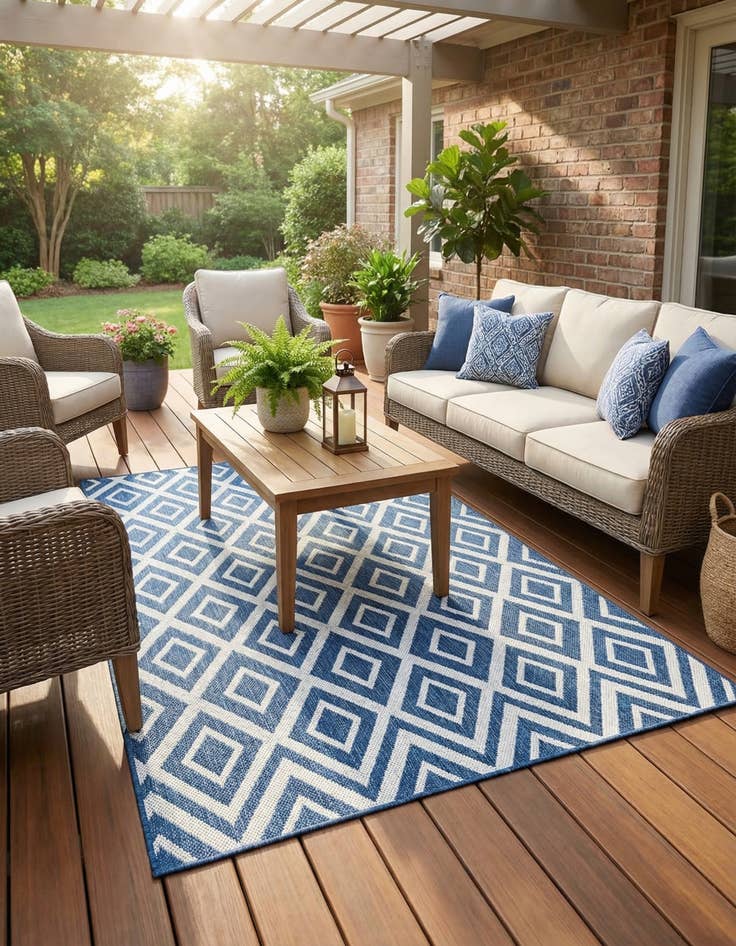 Detail image of 5' x 8'  Washable Sabrina Soto Indoor / Outdoor Rug