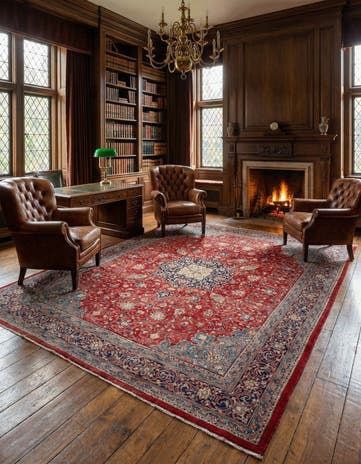 10' 2 x 12' 9 Hand Knotted Farahan Persian Wool Rug