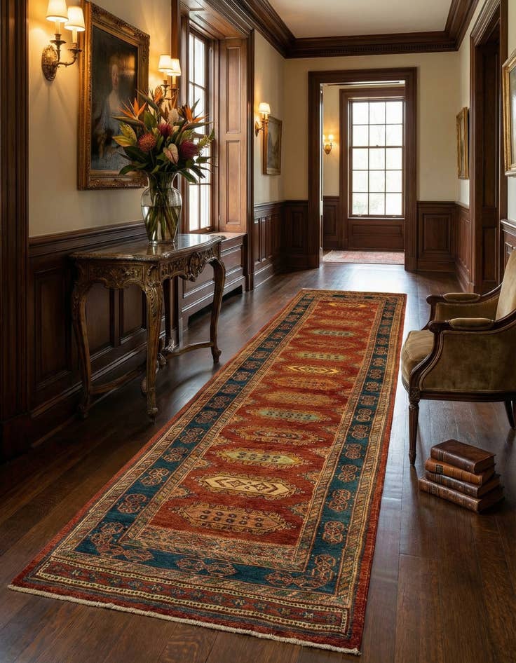 Detail image of 2' 8 x 13' 9 Luribaft Wool Runner Rug