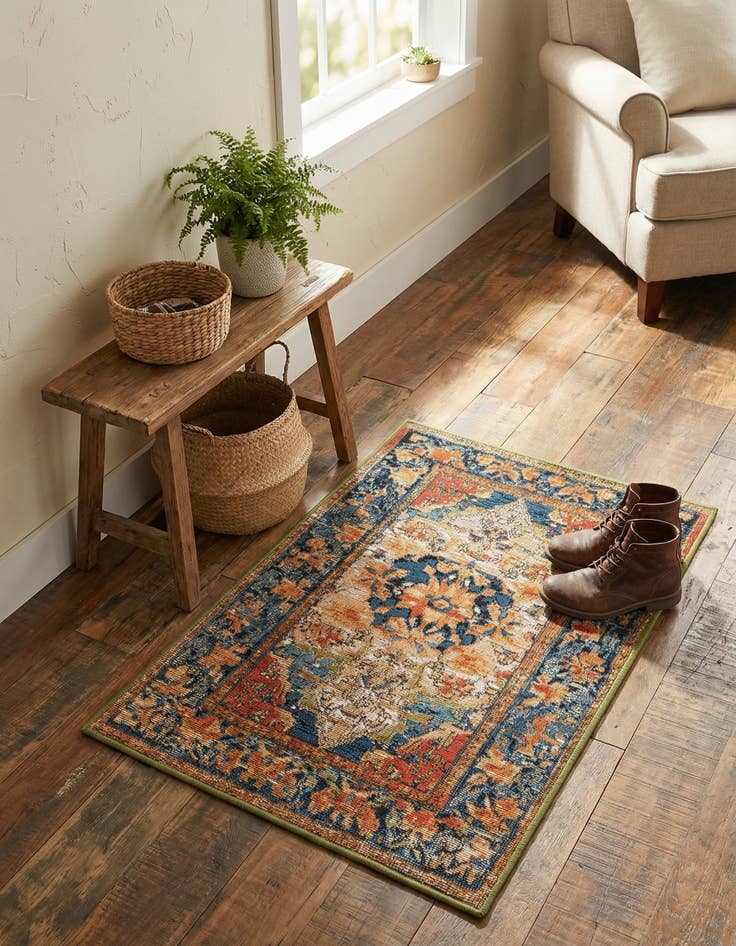 Detail image of  2' x 3'  Washable Traditional Indoor / Outdoor Rug