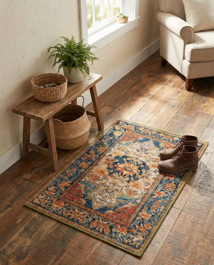 2' x 3' Easy-Clean Traditional Indoor / Outdoor Rug