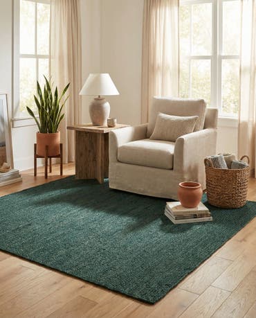  5' 3 x 5' 3  Hand Braided Jute Square Rug