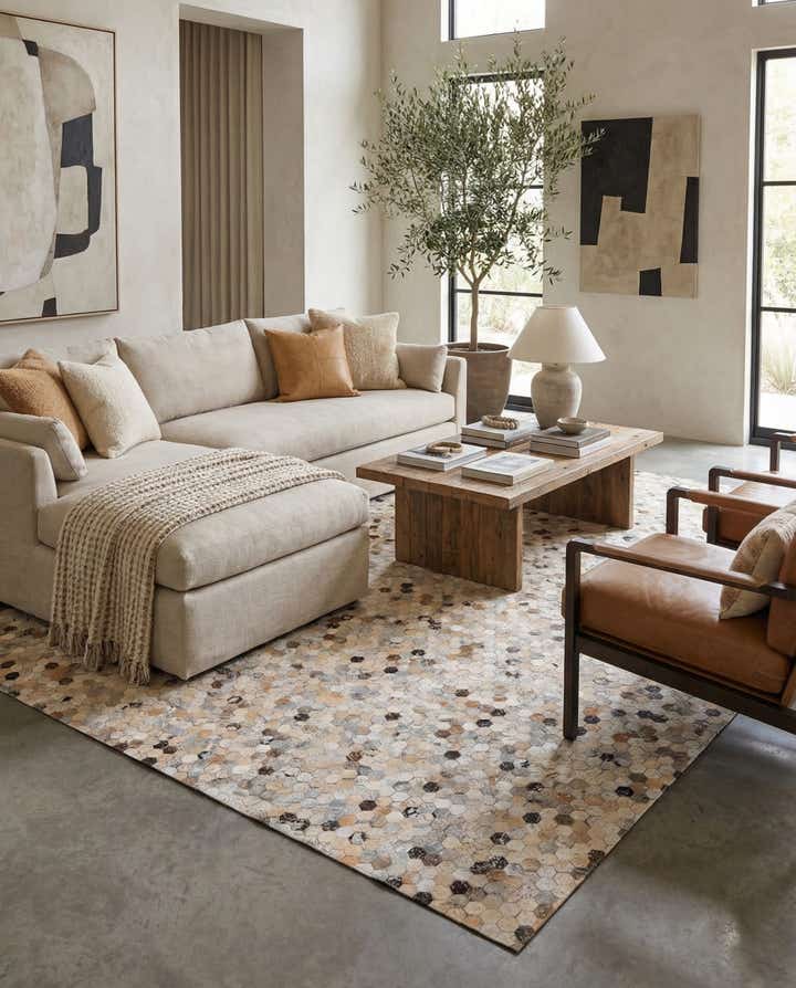 5' 4 x 7' 6 Cowhide Stocks Rug