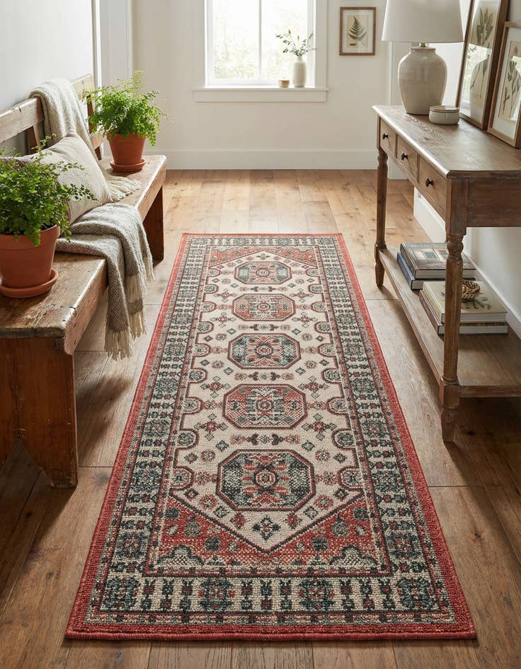 Detail image of  2' x 5'  Washable Traditional Indoor / Outdoor Runner Rug
