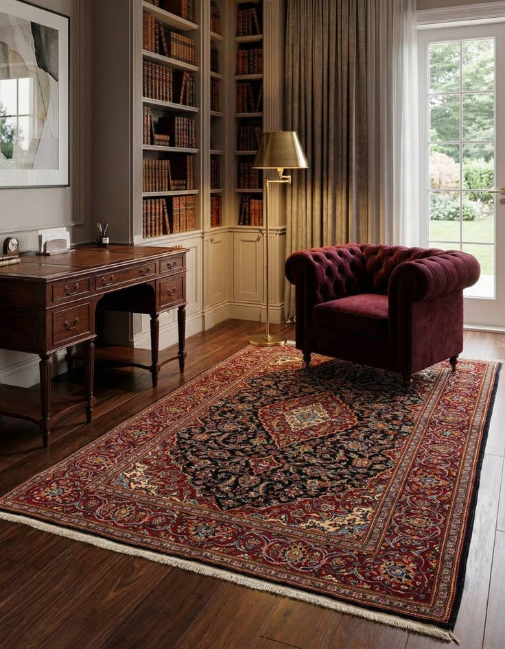 Detail image of 4' 8 x 7' 3 Kashan Rug