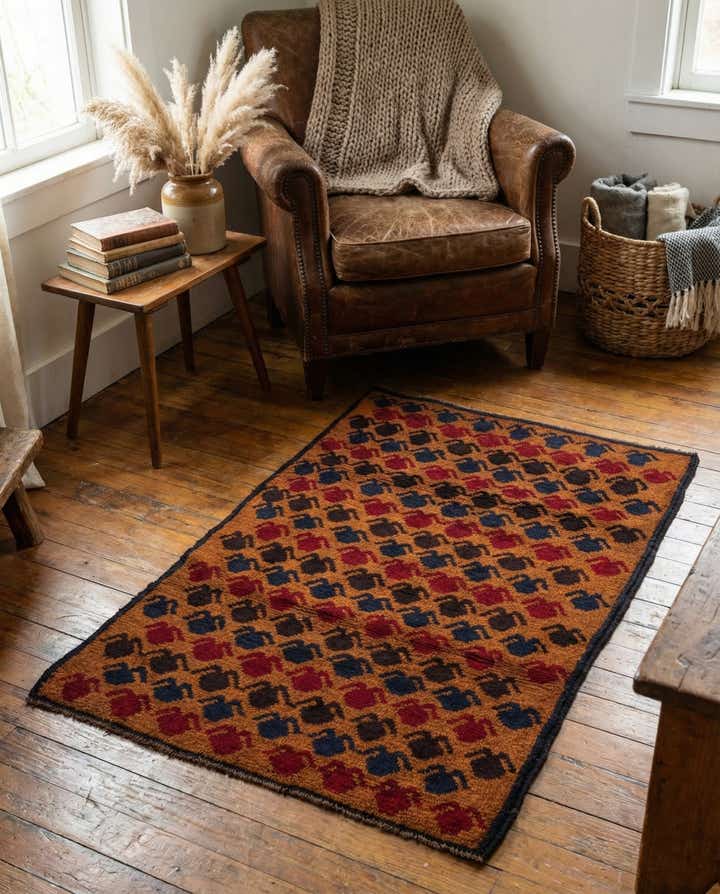 3' x 4' 8 Hand Knotted Balouch Persian Wool Rug