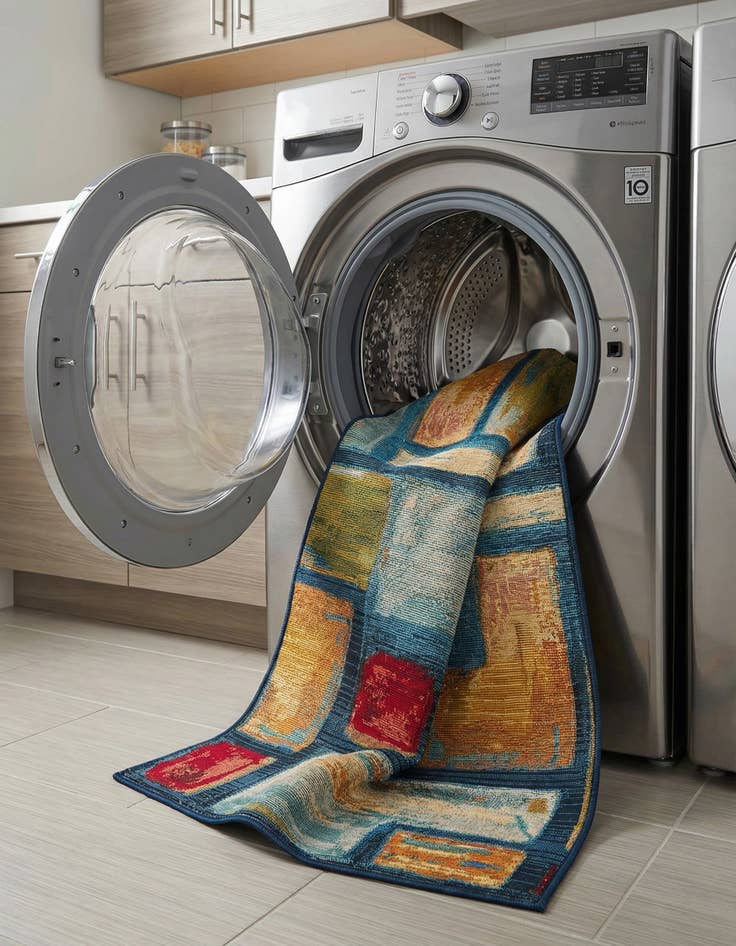 Detail image of 2' x 5'  Washable Modern Indoor / Outdoor Runner Rug