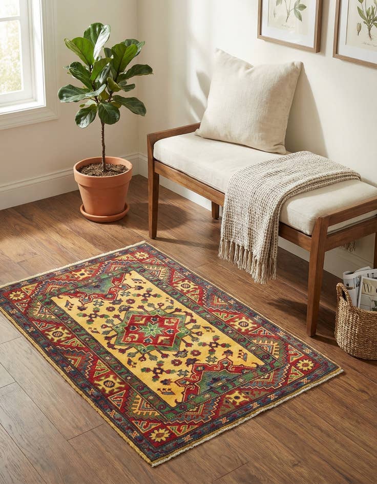 Detail image of 2' 10 x 3' 10  Hand Knotted Kazak Rug