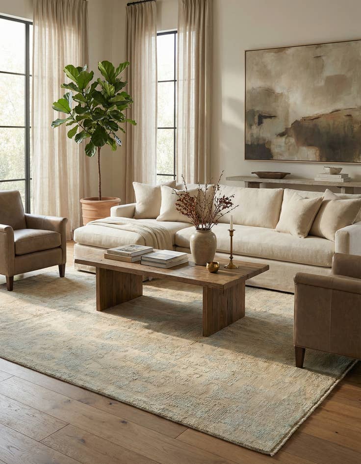 Detail image of  7' 9 x 10' 6  Hand Knotted Darya Wool Rug