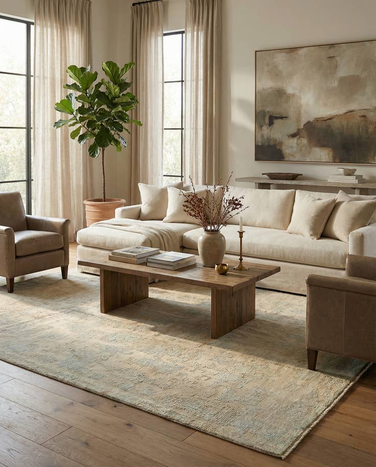 Detail image of 7' 9 x 10' 6 Hand Knotted Darya Wool Rug