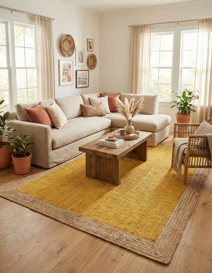 Detail image of  9' x 12' 2  Hand Braided Jute Rug