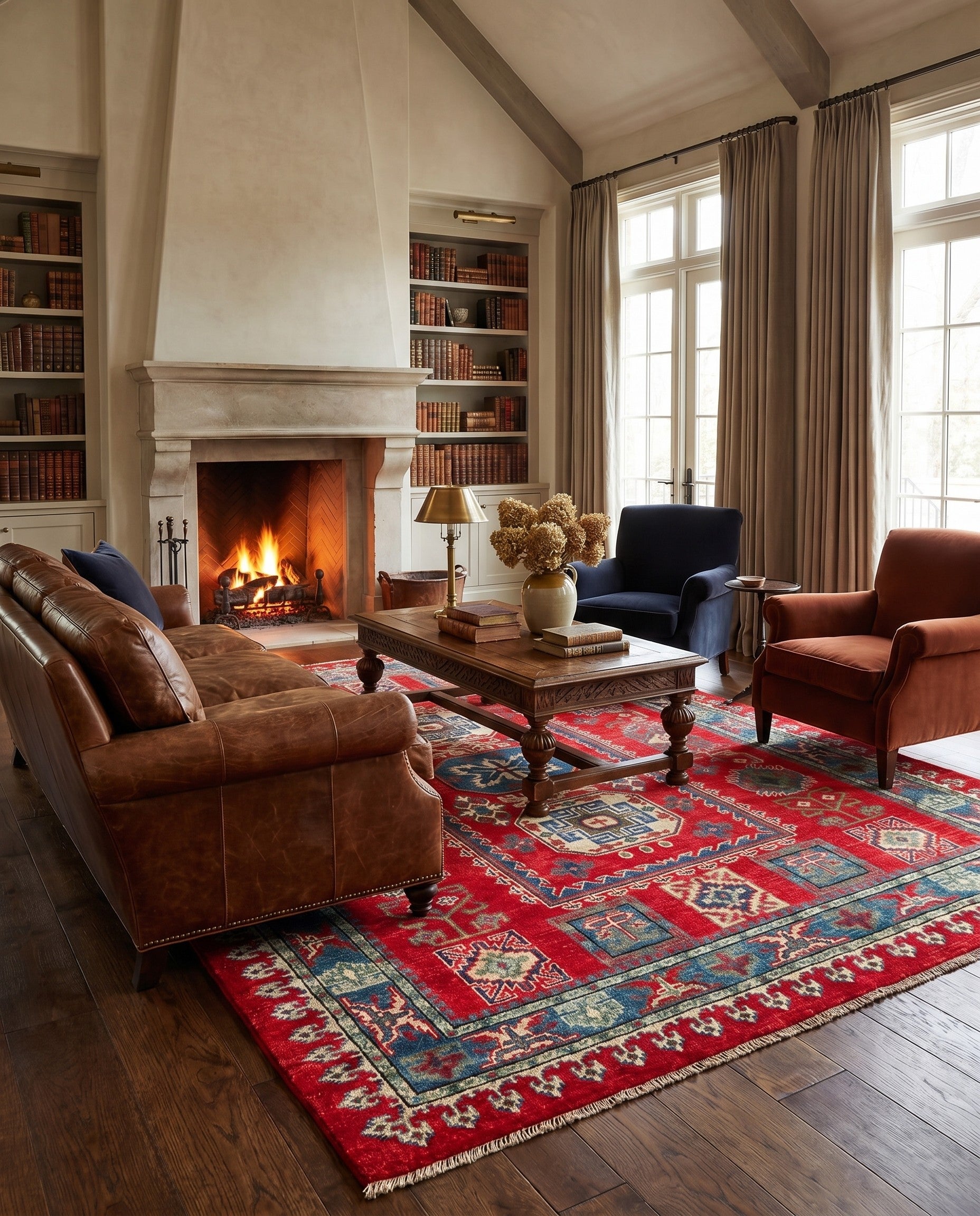 5' x 7' Hand Knotted Kazak Rug