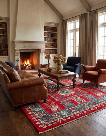 5' x 7' Hand Knotted Kazak Rug