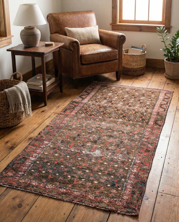 Detail image of 2' 8 x 5' 8 Hand Knotted Ultra Vintage Persian Wool Runner Rug