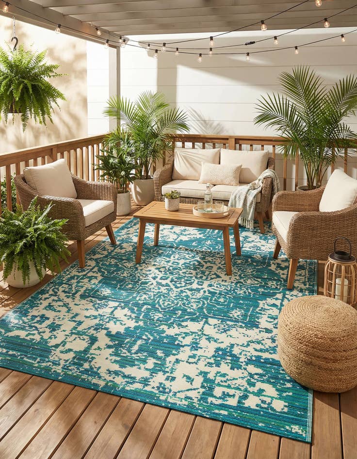 Detail image of  7' 10 x 10'  Washable Vista Breeze Indoor / Outdoor Rug