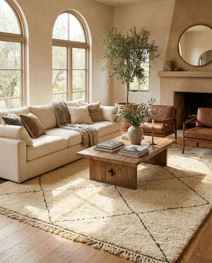 7' x 9' 7 Hand Knotted Moroccan Wool Rug