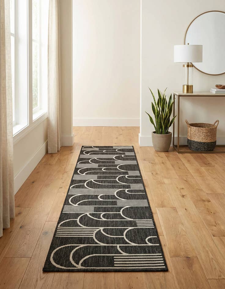 Detail image of 2' x 8'  Washable Modern Indoor / Outdoor Runner Rug