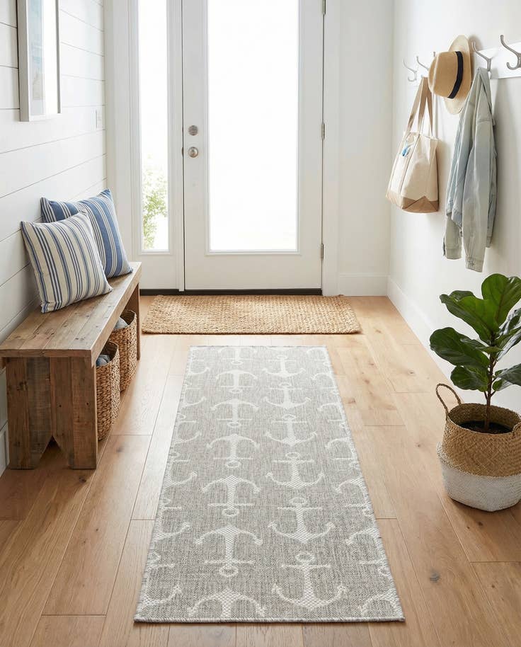 Detail image of 2' x 6' Easy-Clean Coastal Indoor / Outdoor Runner Rug