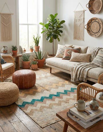 4' 8 x 7' 8 Hand Knotted Moroccan Wool Rug