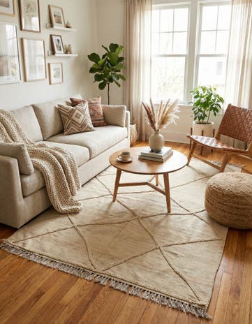 5' 7 x 7' 9 Hand Knotted Moroccan Wool Rug