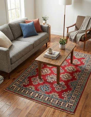 3' 5 x 5' 2 Hand Knotted Kazak Rug