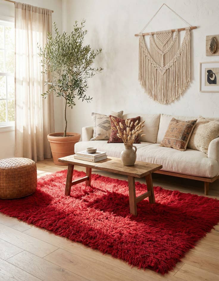 Detail image of 3' 10 x 5' 10  Hand Knotted Moroccan Wool Rug