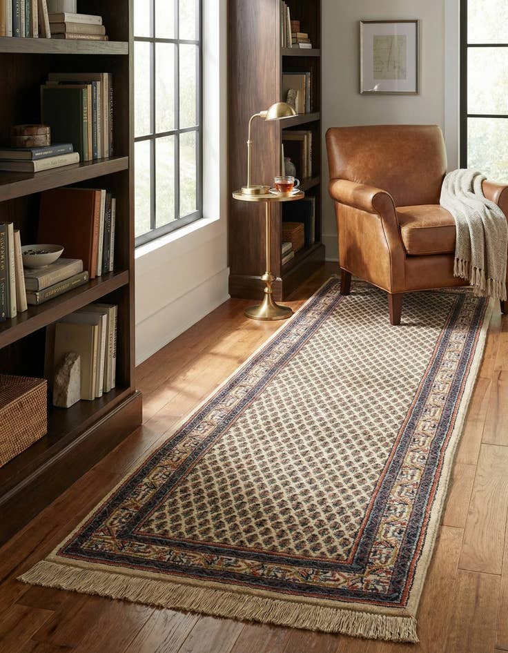 Detail image of  2' 9 x 8' 2  Hand Knotted Mir Wool Runner Rug