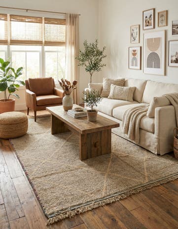 5' 9 x 9' 4 Hand Knotted Moroccan Wool Rug