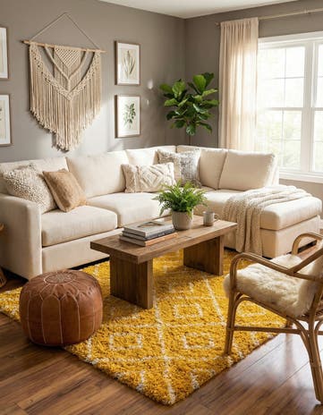 5' 3 x 5' 3 Lattice Shag Square Rug