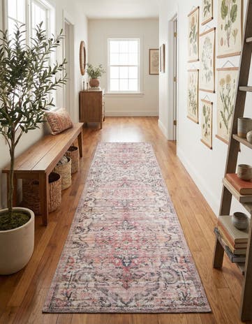 2' 7 x 12' Washable Nostalgia Runner Rug