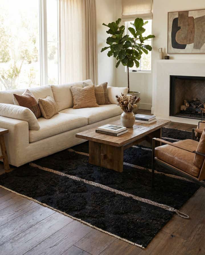 5' x 9' 4 Hand Knotted Moroccan Wool Rug