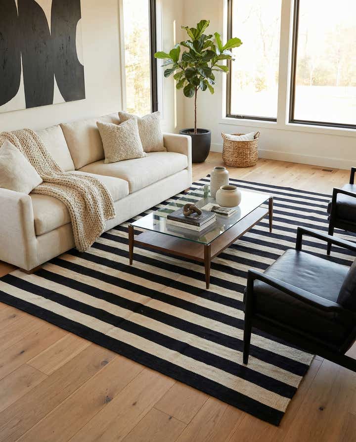 5' 5 x 8' Hand Woven Kilim Modern Wool Rug