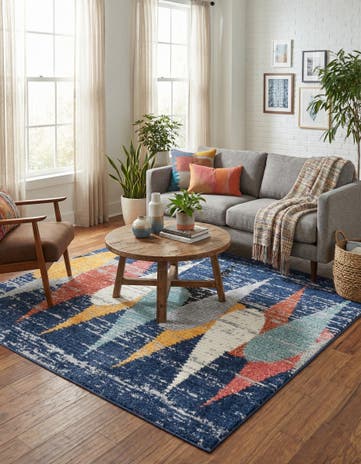 Blue Tagine Square Rug
