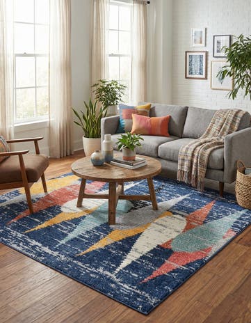 Blue Tagine Square Rug