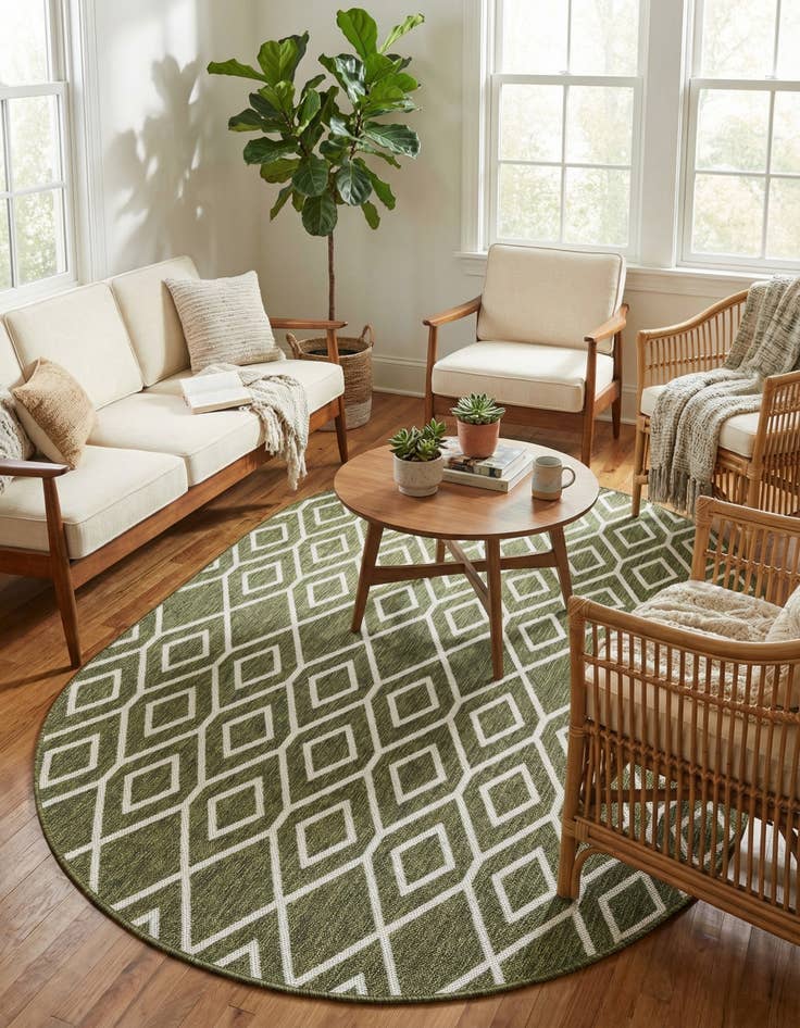 Detail image of 5' 3 x 8'  Washable Jill Zarin Turks and Caicos Indoor / Outdoor Oval Rug