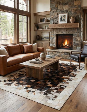 5' 2 x 8' Cowhide Stocks Rug