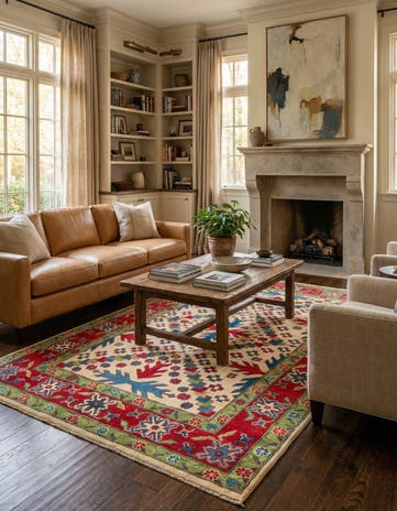 5' 7 x 9' Hand Knotted Kazak Rug