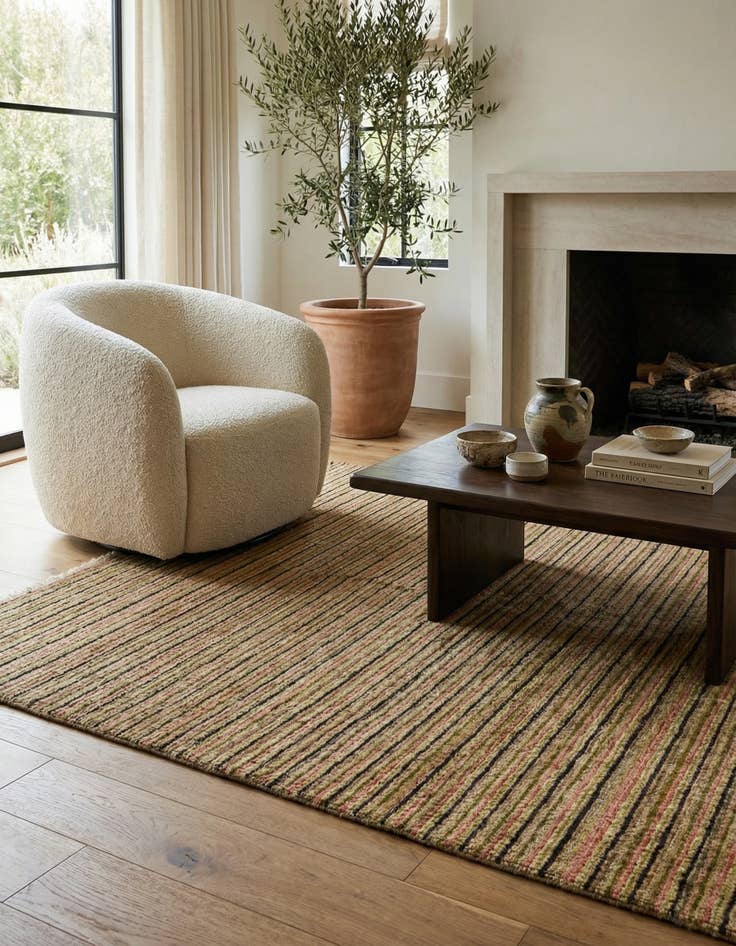 Detail image of 4' 1 x 6' 3  Hand Knotted Modern Ziegler Rug