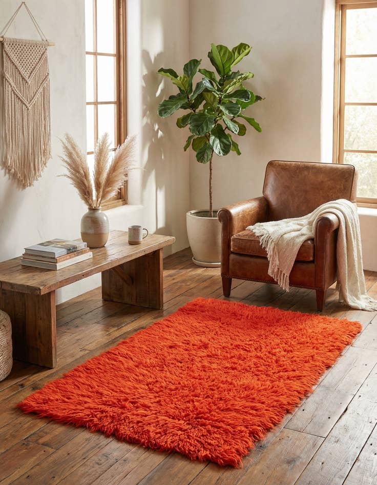 Detail image of  2' 8 x 4' 10  Hand Knotted Moroccan Wool Rug