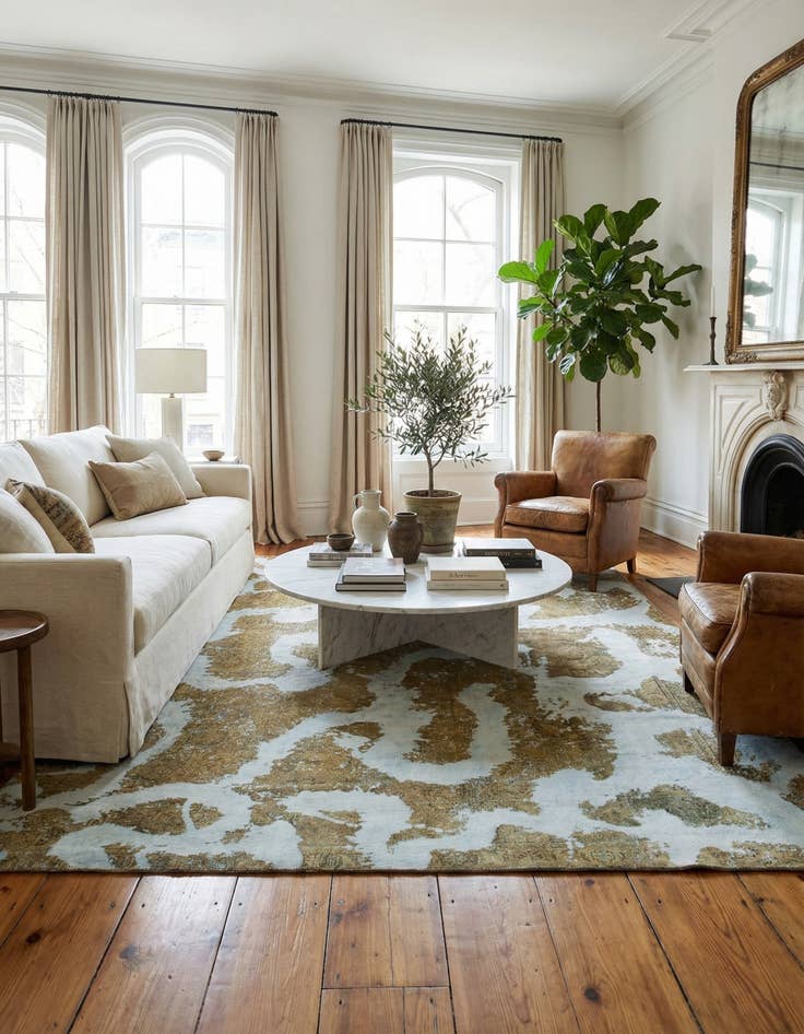 Detail image of 7' 5 x 9' 2  Hand Knotted Ultra Vintage Persian Wool Rug