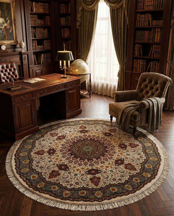 Detail image of 8' 2 x 8' 2 Hand Knotted Azerbaijan Round Rug