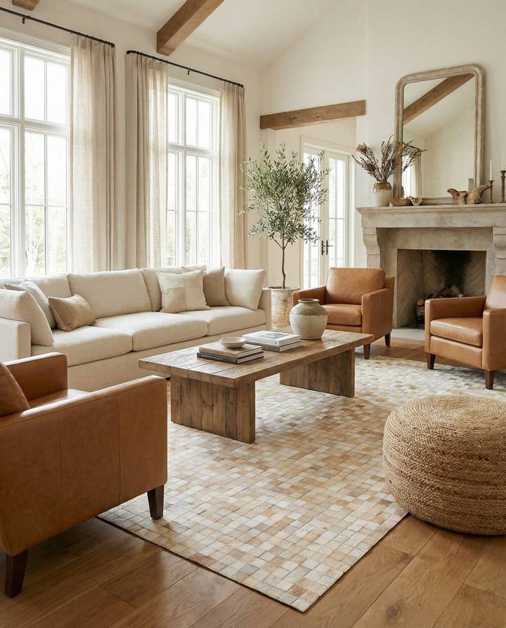 Detail image of 5' 2 x 7' 11 Cowhide Stocks Rug