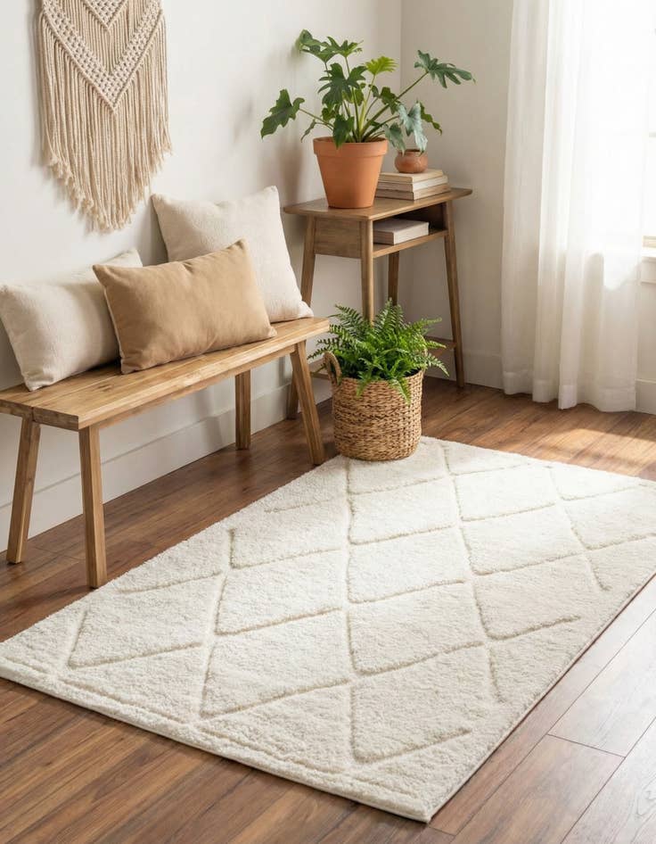 Detail image of  2' x 3' Lattice Shag Rug