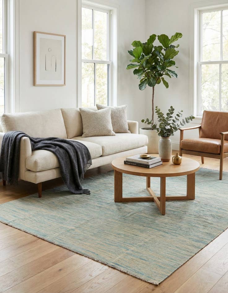 Detail image of  6' 7 x 9' 10  Hand Woven Kilim Modern Wool Rug