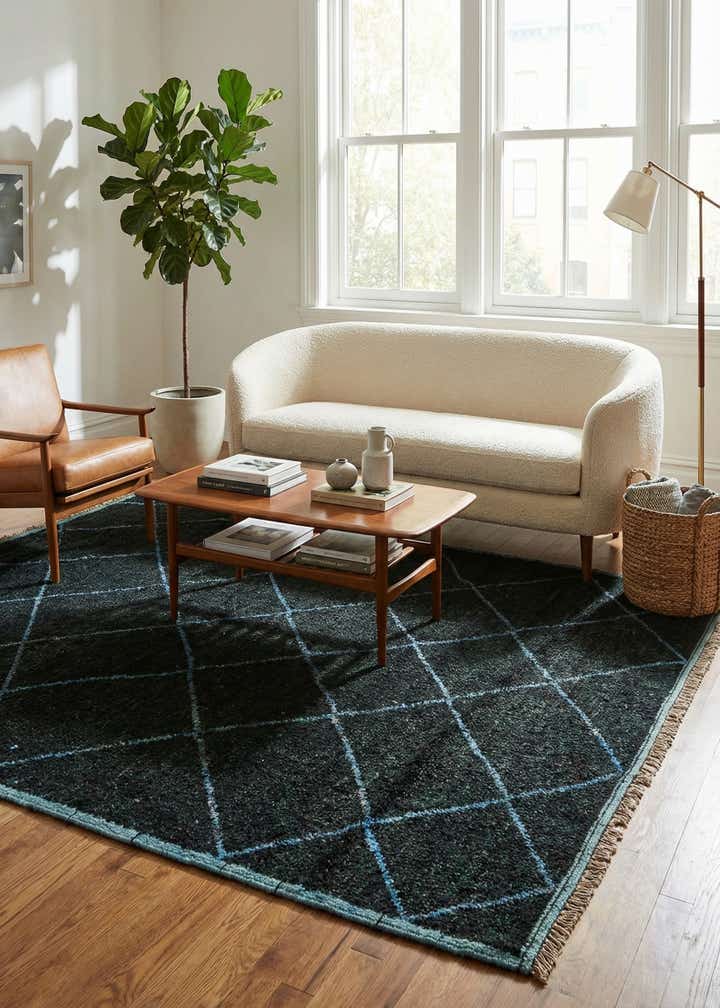 6' 2 x 8' 9 Hand Knotted Moroccan Wool Rug