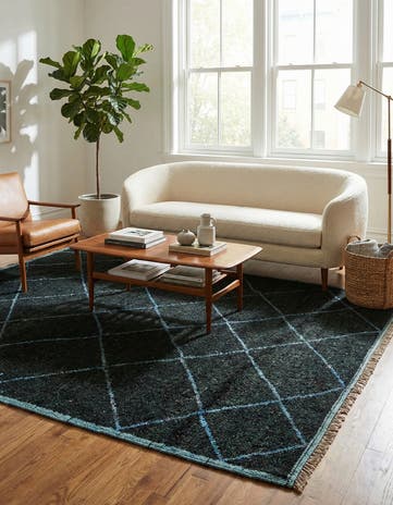 6' 2 x 8' 9 Hand Knotted Moroccan Wool Rug