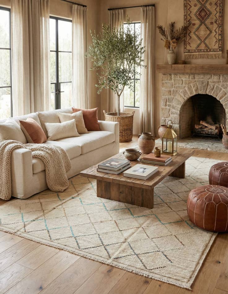 Detail image of  8' 4 x 10' 4  Hand Knotted Moroccan Wool Rug