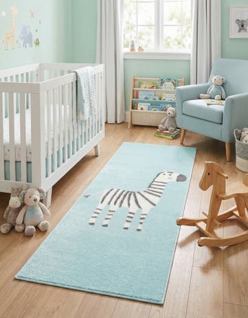 2' 2 x 6' 1 Zebra Whimsy Kids Runner Rug